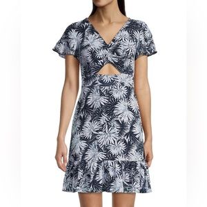 MICHAEL Michael Kors Palm Georgette Cutout Floral printed mini Dress Size 8